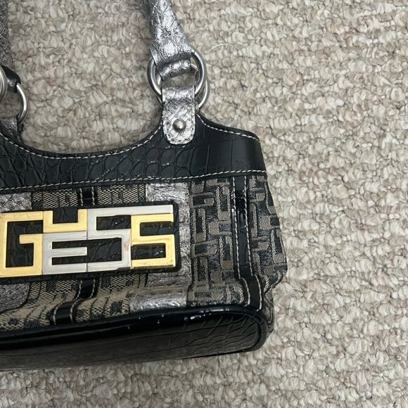 Guess mini purse black gray  gold bag - Picture 3 of 8